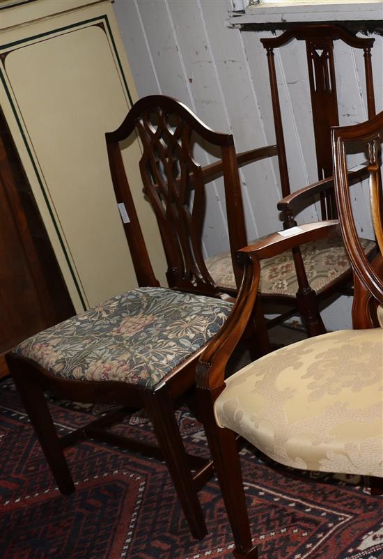 Edwardian elbow chair & mahogany standard chair